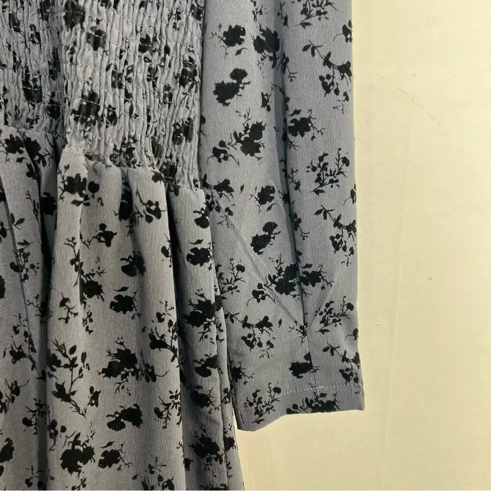 Joli Boutique Gray Black Floral Girls Dress Size Medium